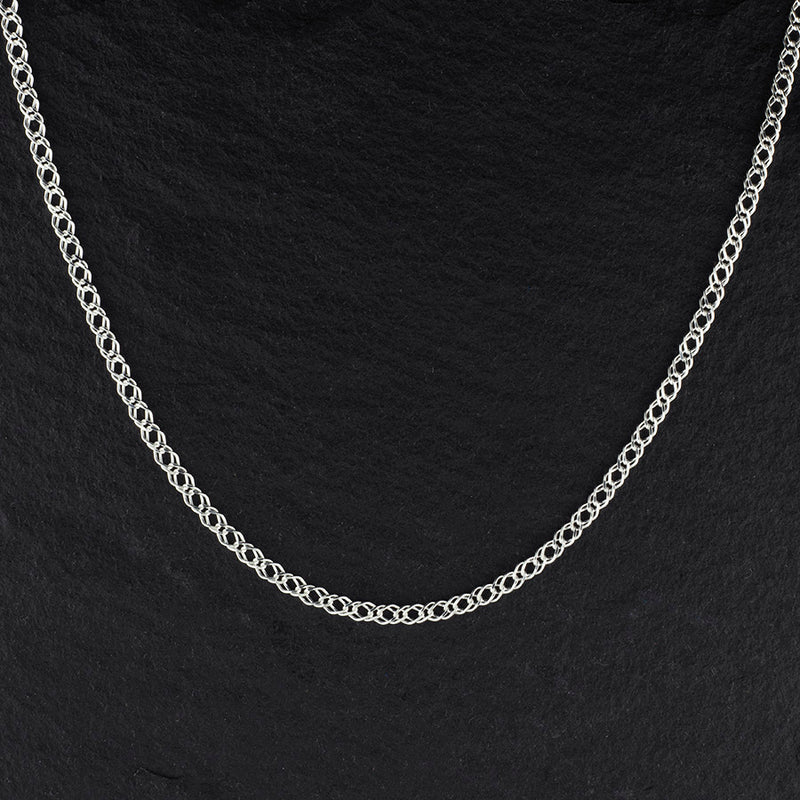 sterling silver double link chain necklace