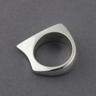 solid silver geometric ring