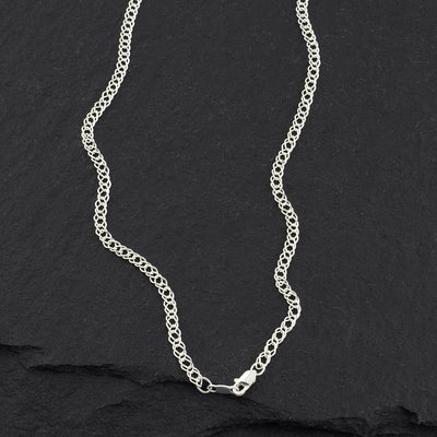 sterling silver double link chain necklace