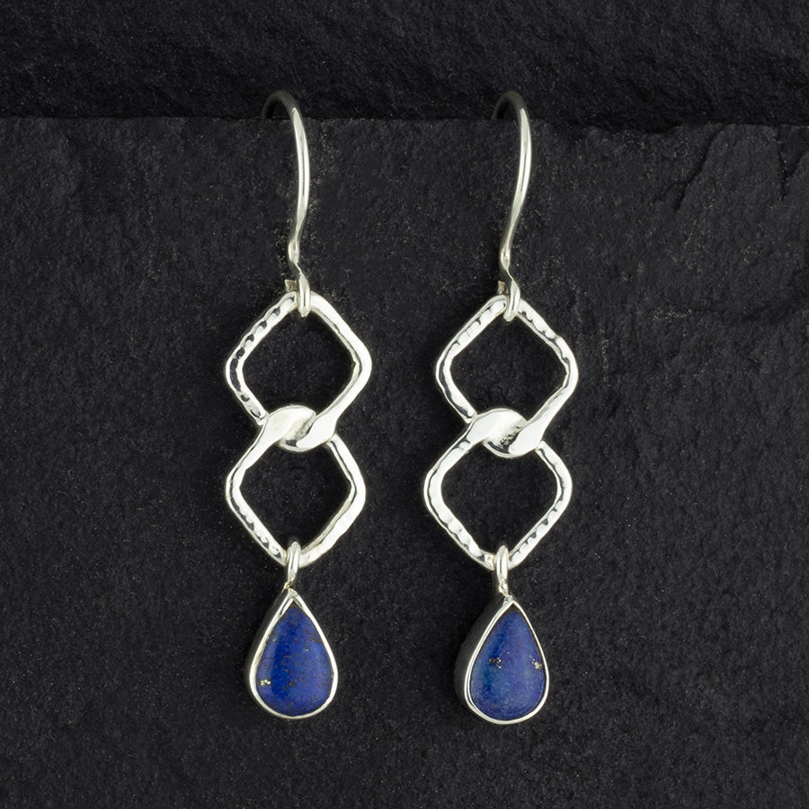 sterling silver lapis lazuli drop earrings