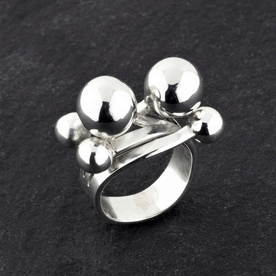 Taxco sterling silver multi ball ring