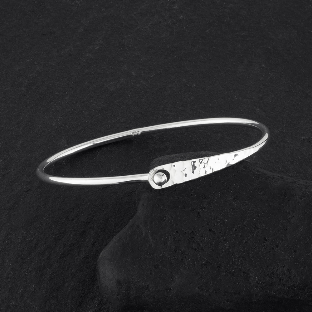 thin sterling silver clasp bangle bracelet