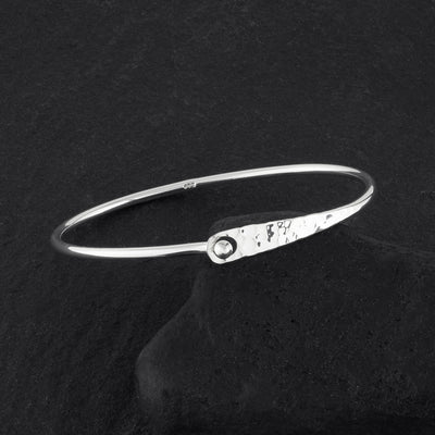 thin sterling silver clasp bangle bracelet