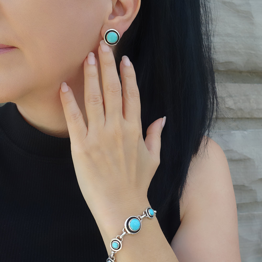Azure Orbit Turquoise Link Bracelet