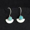 turquoise and sterling silver fan drop earrings