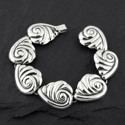 vintage Taxco silver snail shell bracelet